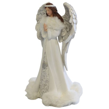 Fehér imádkozó angyal szobor - 27 cm 