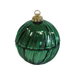 Zöld illatgyertya karácsonyi gömb - LUX - 13 cm 