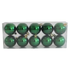 Zöld műanyag karácsonyi gömbök - 5 cm - 10 db/csomag  