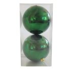 Zöld műanyag karácsonyi gömbök - 15 cm - 2 db/csomag