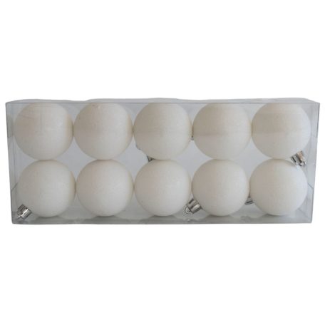 Fehér műanyag gömbök - 5 cm - 10 db/csomag