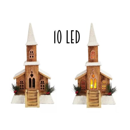 Templom dekor barna havas - 10 LED-es - 22x42 cm