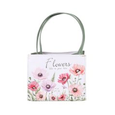 Ajándéktáska - Virágos mintával - 16 cm  