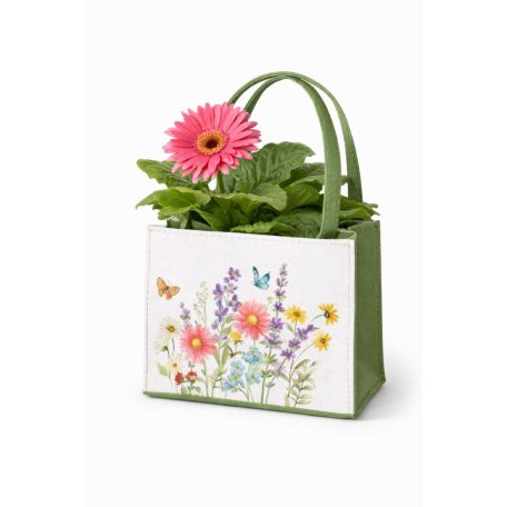 Ajándéktáska - Mező mintával - 16 cm