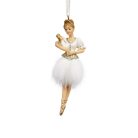 Karácsonyfadísz - Fehér balerina - 12 cm
