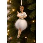 Karácsonyfadísz - Fehér balerina - 12 cm