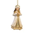 Karácsonyfadísz – Kislány macival - 11 cm