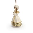 Karácsonyfadísz –Fehér-arany -  Kislány - 11 cm
