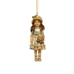 Karácsonyfadísz - Lány figura - 12 cm