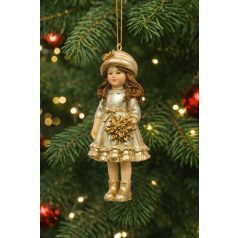 Karácsonyfadísz - Lány figura - 12 cm