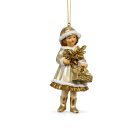Karácsonyfadísz - Lány figura ajándékokkal - 12 cm