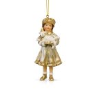 Karácsonyfadísz - Lány figura báránnyal - 12 cm