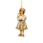 Karácsonyfadísz - Lány figura báránnyal - 12 cm