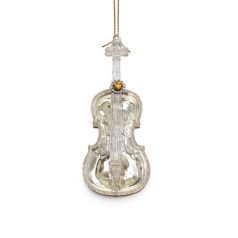 Karácsonyfadísz LUX - Fehér hegedű - 15 cm