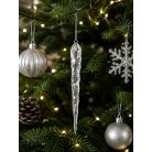 Karácsonyfadísz - Kristályos karácsonyi jégcsap - 13 cm