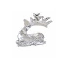 Karácsonyi dekor - Jeges szarvas fekvő - 9 cm