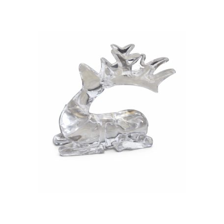 Karácsonyi dekor - Jeges szarvas fekvő - 9 cm