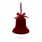 Karácsonyfadísz - Bordó bársony csengő - 15 cm