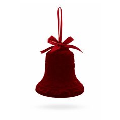 Karácsonyfadísz - Bordó bársony csengő - 15 cm