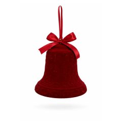 Karácsonyfadísz - Bordó bársony csengő - 20 cm