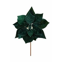 Zöld bársony karácsonyi rózsa - 24 cm  