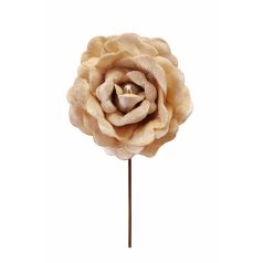 Krémszínű bársony rózsa - 20 cm