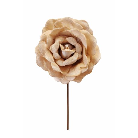 Krémszínű bársony rózsa - 20 cm