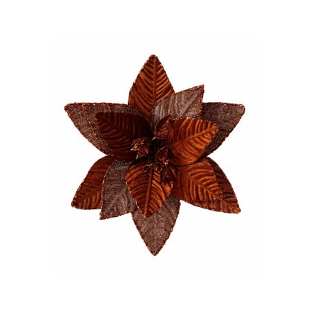 Barna karácsonyi rózsa - 28 cm
