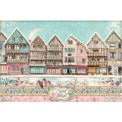   Stamperia rizspapír - A4 - 21x30 cm - Sweet winter sweet village - DFSA-4728