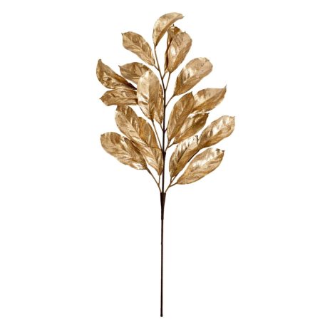 Arany dekorációs ág levelekkel - 65 cm