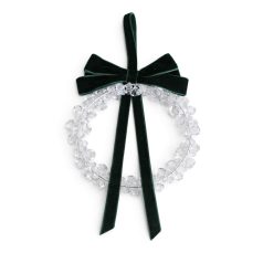 Luxus függődísz zöld masnival - 18 cm