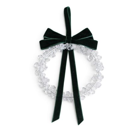 Luxus függődísz zöld masnival - 18 cm