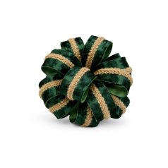 Zöld bársony karácsonyi masni betűzővel - 45 cm