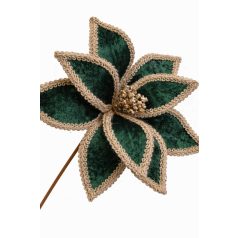 Zöld bársony karácsonyi rózsa - 45 cm 