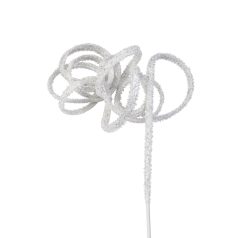   Karácsonyfadísz - Fehér csillogó spirál karácsonyfára - 90 cm