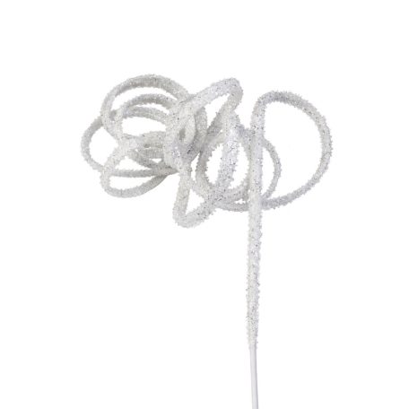 Karácsonyfadísz - Fehér csillogó spirál karácsonyfára - 90 cm