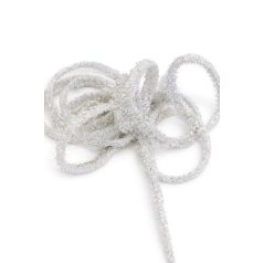   Karácsonyfadísz - Fehér csillogó spirál karácsonyfára - 90 cm