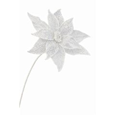Fehér jeges karácsonyi rózsa - 45 cm