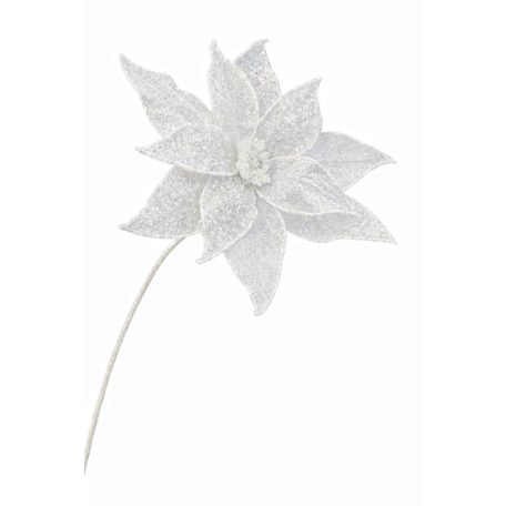 Fehér jeges karácsonyi rózsa - 45 cm