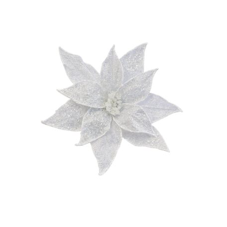 Fehér jeges karácsonyi rózsa - 45 cm