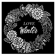   Stamperia stencil - 18x18 cm - Christmas Love Winter garland - KSTDQ-73