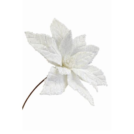 LUX fehér karácsonyi rózsa - 45 cm