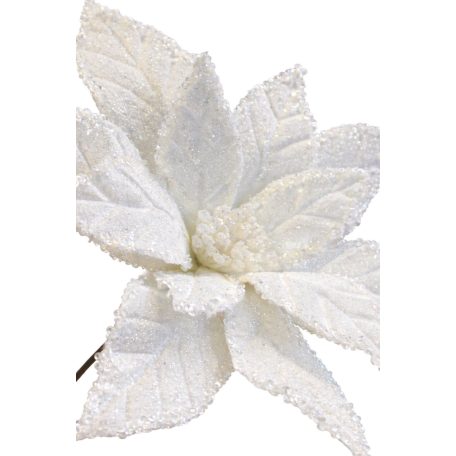 LUX fehér karácsonyi rózsa - 45 cm
