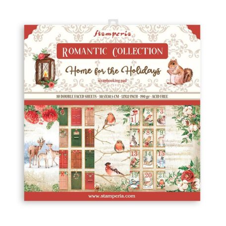 Scrapbooking tömb - Romantic Home for the holidays - 10 lap - 30,5x30,5 cm