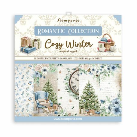 Scrapbooking tömb - Romantic Cozy winter - 10 lap - 30,5x30,5 cm