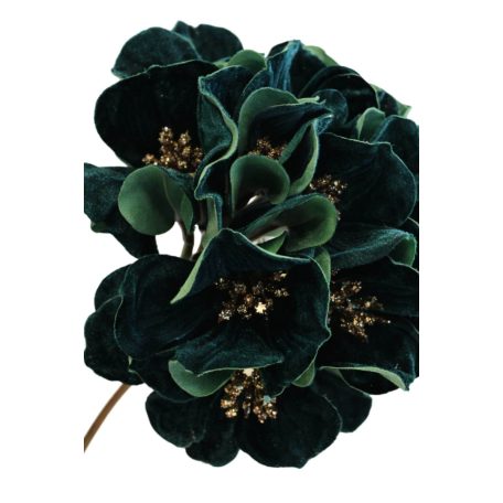 Smaragdzöld bársony hortenzia - 45 cm