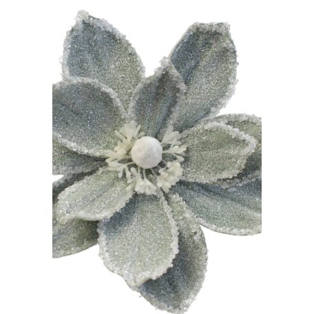 Zöld, dérhatású karácsonyi rózsa - 45 cm
