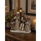 Karácsonyi dekoráció - LED-es maci kórus - 25 cm