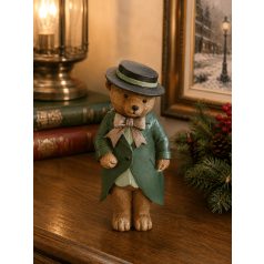 Elegáns medvefiú figura – Zöld – 20 cm