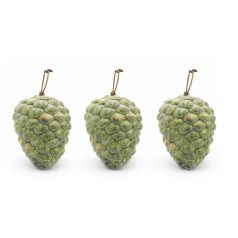   Üveg karácsonyi gömbök - Zöld toboz - 12 cm - 3 db/csomag